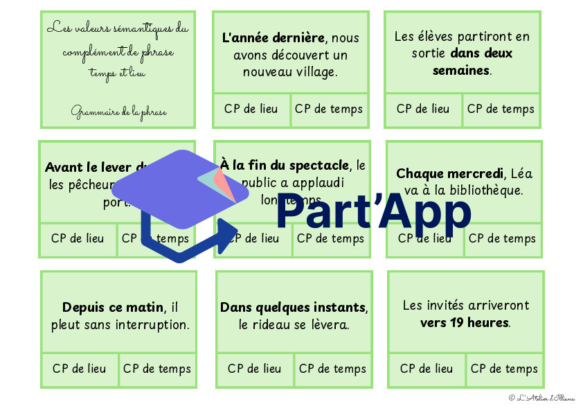 Cartes à pinces : Valeurs du complément de phrases (temps et lieu) - bords rectangulaires_4
