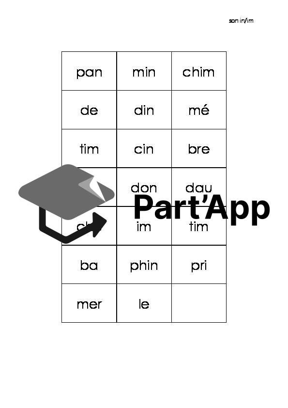 Associe les syllabes pour former des mots (son IN IM)_3