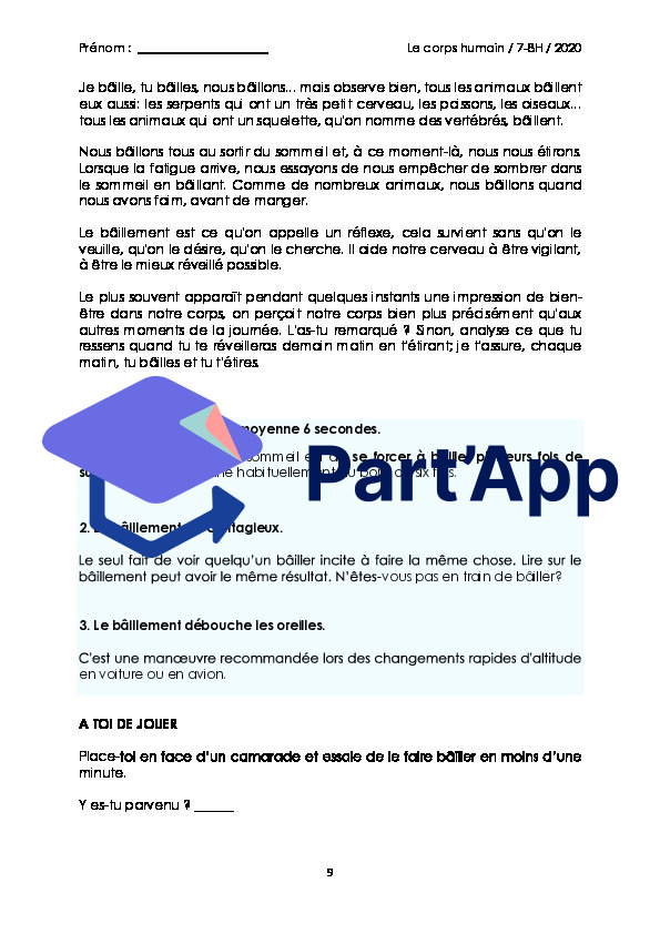 Sciences 7H-8H - Dossier sur le corps humain_11