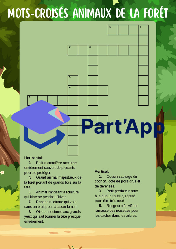 Mots-Croisés des Animaux : 6 Environnements – Lecture & Orthographe (3-4H)_5