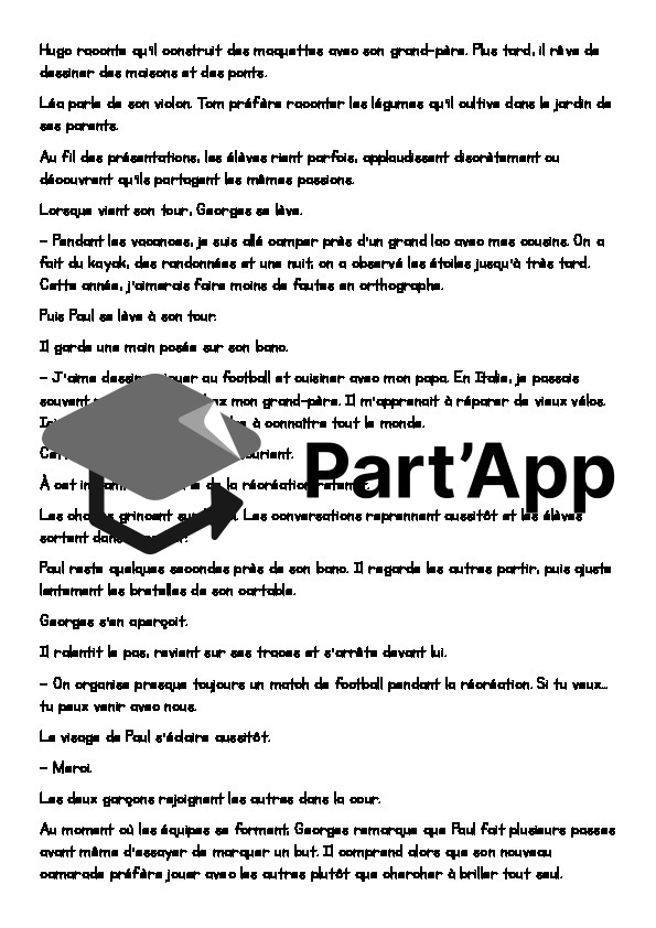 Compréhension à la lecture "La rentrée"_4