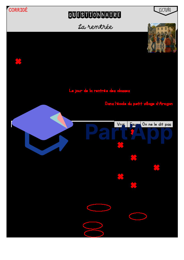 Compréhension à la lecture "La rentrée"_9