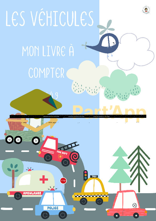 🧮 Mon livre à compter – Les véhicules (1 à 9) 🚙 🚗 🚕_2