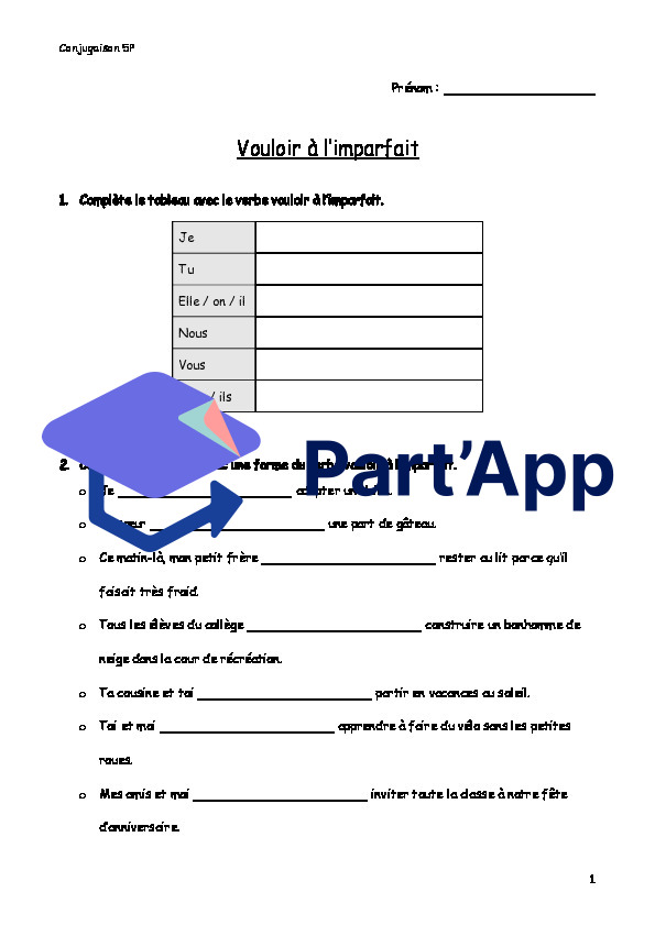 Conjugaison imparfait - verbe vouloir_2