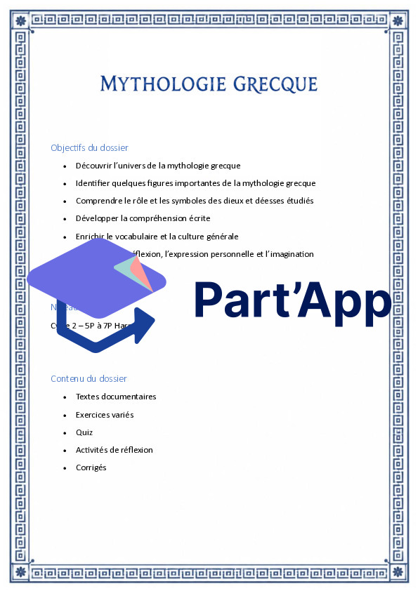 Mythologie grecque – Dossier pédagogique clé en main avec activités et corrigés_3