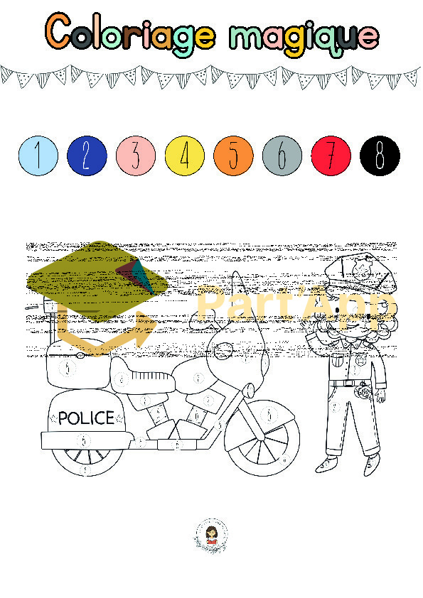 ✨ 10 coloriages magiques – Les véhicules 🚜 🚒 🏍️_6