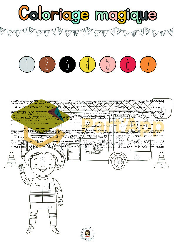 ✨ 10 coloriages magiques – Les véhicules 🚜 🚒 🏍️_10