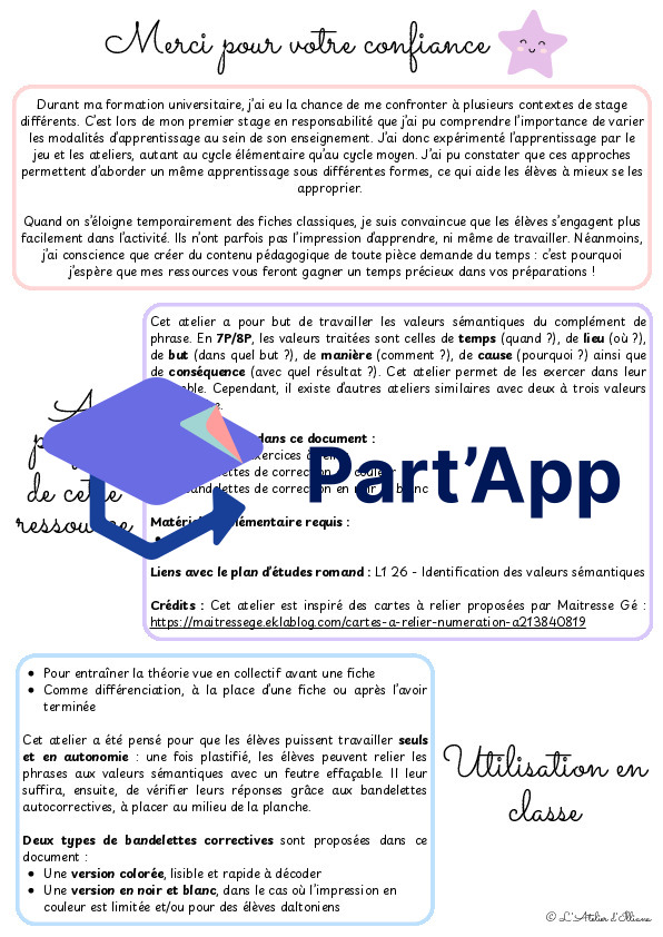 Planches à relier : Valeurs du complément de phrase (temps, lieu, but, manière, cause et conséquence)_3