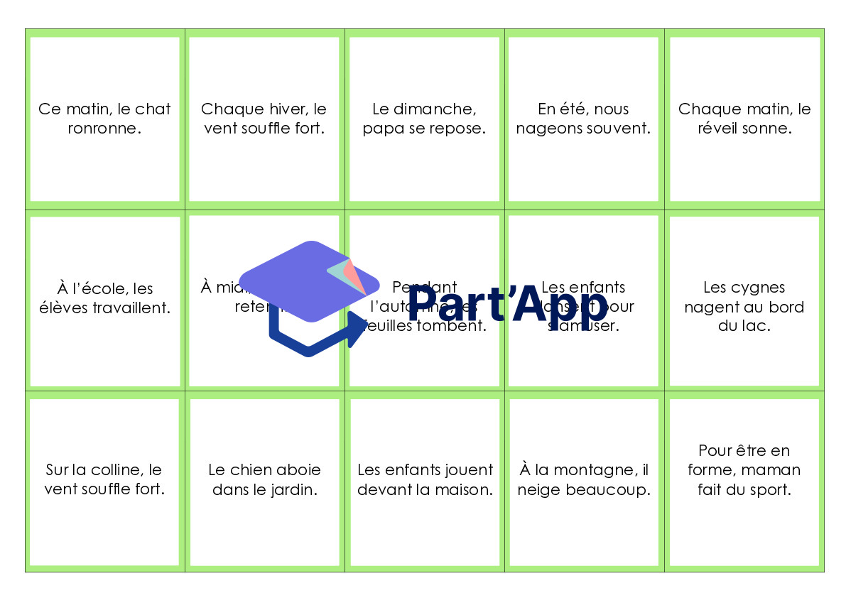Jeu de l’oie sur les groupes de la phrase (sujet, verbe et complément de phrase)_8