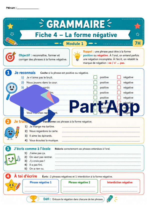 Module 1 - Grammaire Types exclamatif et impératif, Forme négative_10