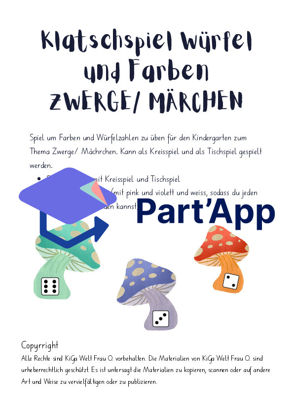 Klatschspiel Würfel und Farben Zwerge und Märchen_30