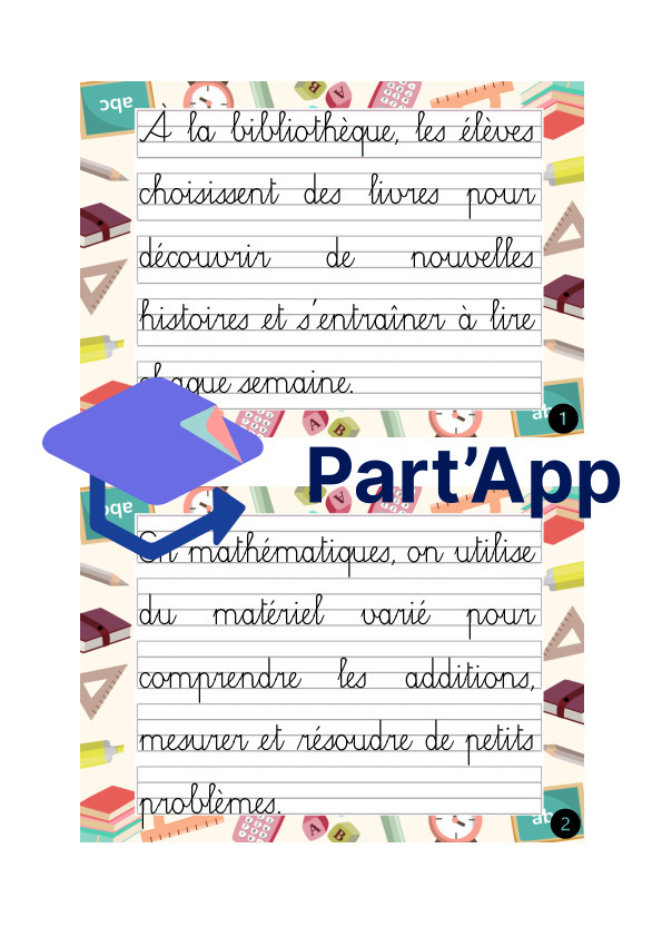 Rallye copie (cursive) sur le thème de l'école_2