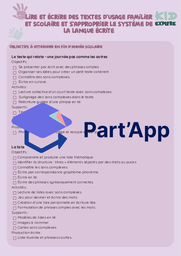 Planification annuelle de français 4H_9