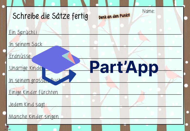 Samichlaussätze - Schreibe die Sätze fertig_6
