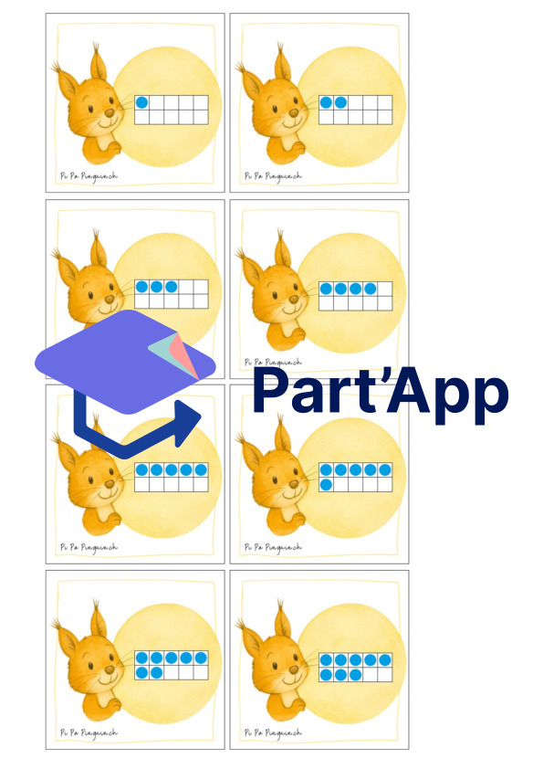 Représentation des nombres de 1 à 10 avec des animaux 🦊🐻🦔🐿️_2