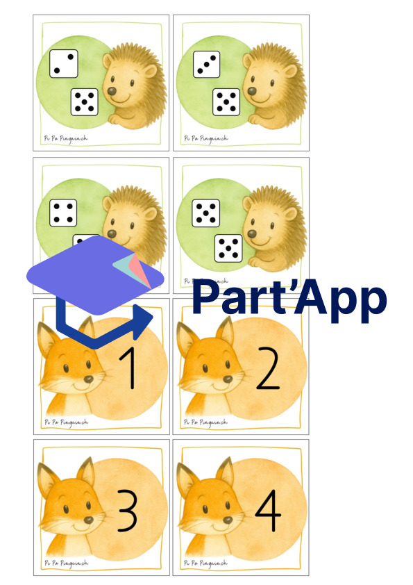 Représentation des nombres de 1 à 10 avec des animaux 🦊🐻🦔🐿️_6