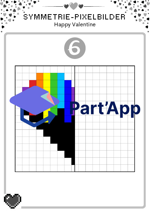 Pixelbilder: Valentinstag - Pixel-Art und Symmetrie_9