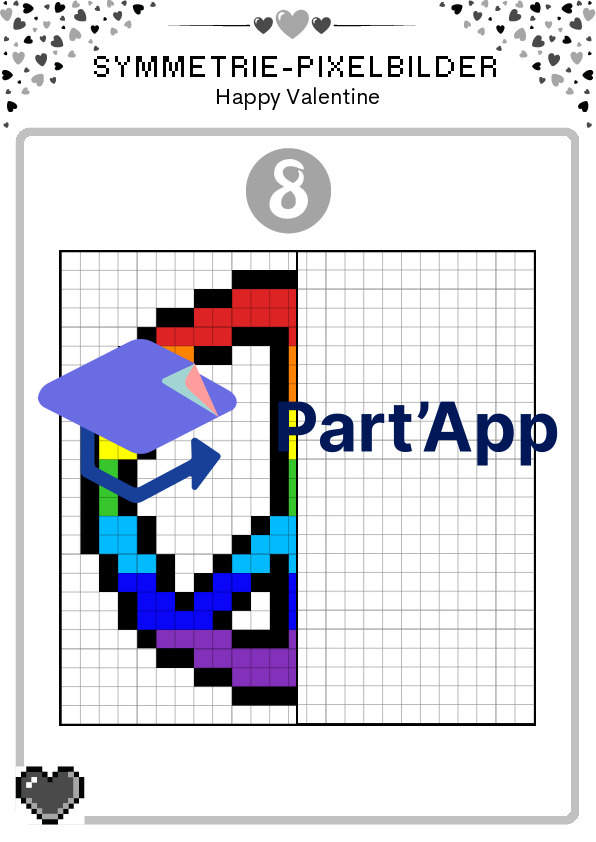 Pixelbilder: Valentinstag - Pixel-Art und Symmetrie_11