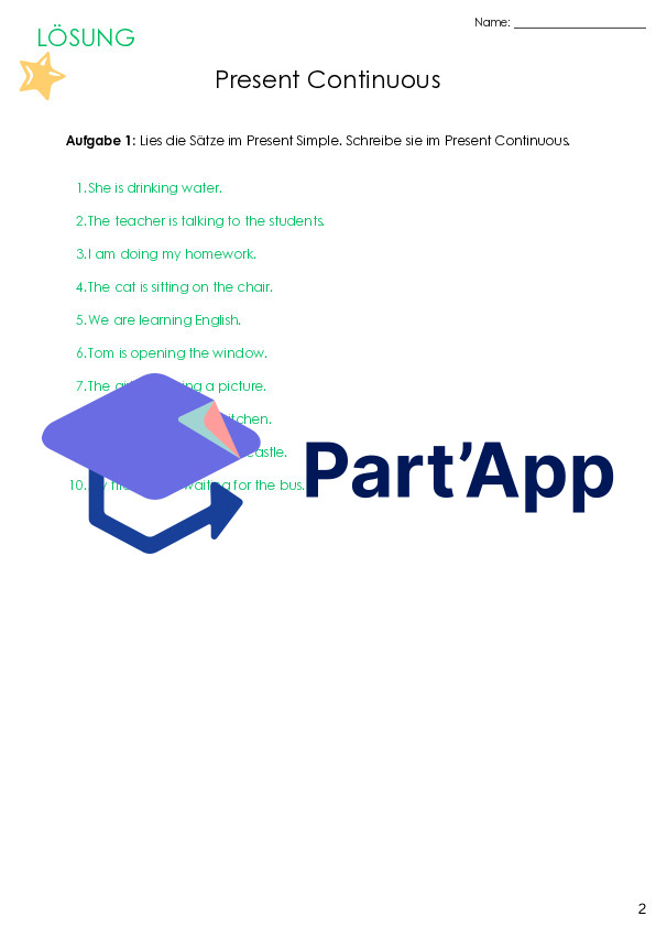 📘 Fiches d'exercices et aide-mémoire sur le présent continu – 5e et 6e | Exercices de grammaire anglaise différenciés avec corrigés_7