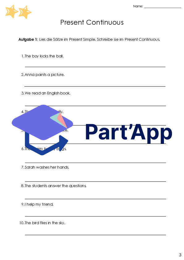 📘 Fiches d'exercices et aide-mémoire sur le présent continu – 5e et 6e | Exercices de grammaire anglaise différenciés avec corrigés_8