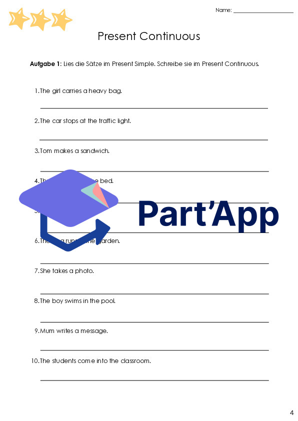 📘 Fiches d'exercices et aide-mémoire sur le présent continu – 5e et 6e | Exercices de grammaire anglaise différenciés avec corrigés_10