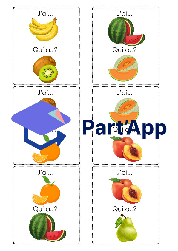 Jeu J'ai... Qui a..? - Fruits_2
