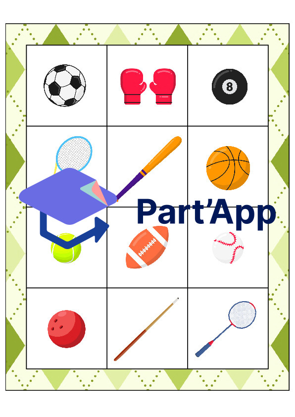 Le bingo des accessoires des sports_36
