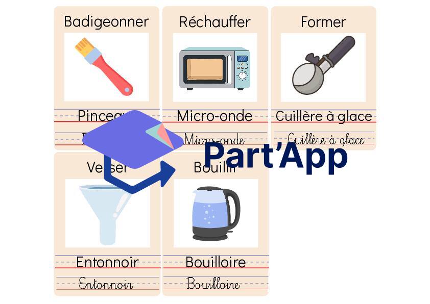 Cartes vocabulaire – Ustensiles & Verbes d'action de la recette – Français & Cuisine (5H-6H / Cycle 2)_6