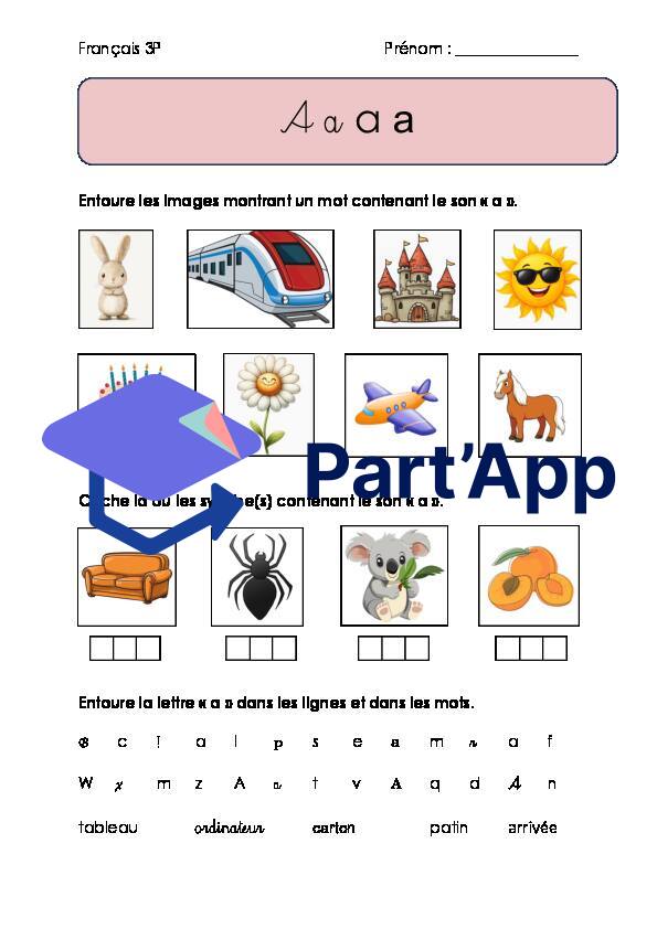 Fiche d'exercices + éval. son a (3P)_2