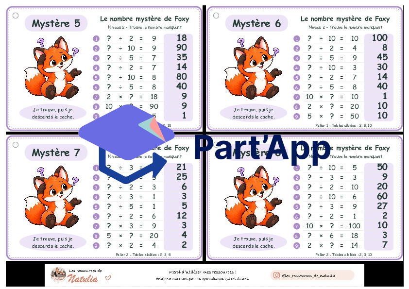 🦊 Le nombre mystère de Foxy – Niveau 2 + fiche de suivi | 8 CHF 🦊_10