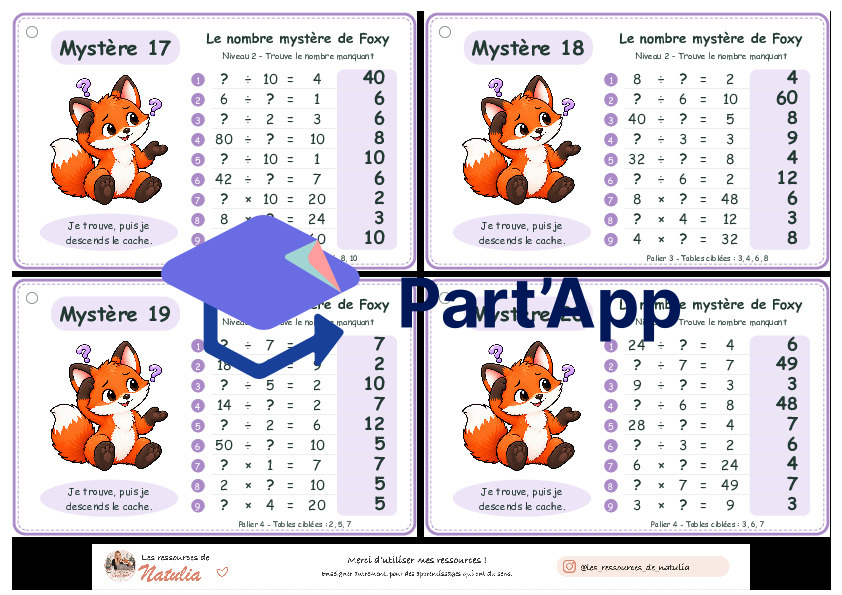 🦊 Le nombre mystère de Foxy – Niveau 2 + fiche de suivi | 8 CHF 🦊_6