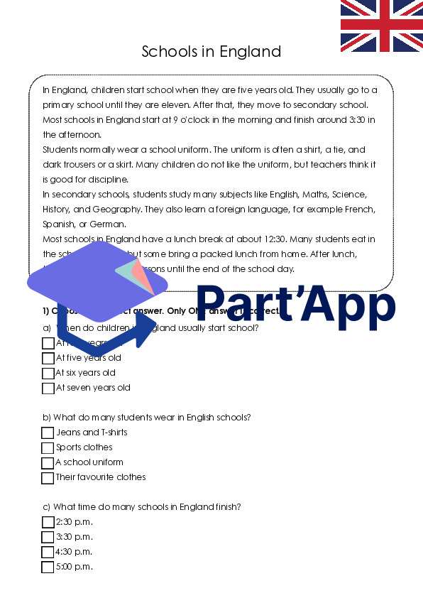 Anglais Compréhension écrite 5e/6e année - 10 textes passionnants de Reading Comprehension avec questions & solutions_3