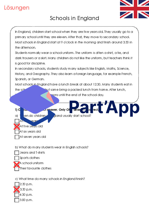 Anglais Compréhension écrite 5e/6e année - 10 textes passionnants de Reading Comprehension avec questions & solutions_5