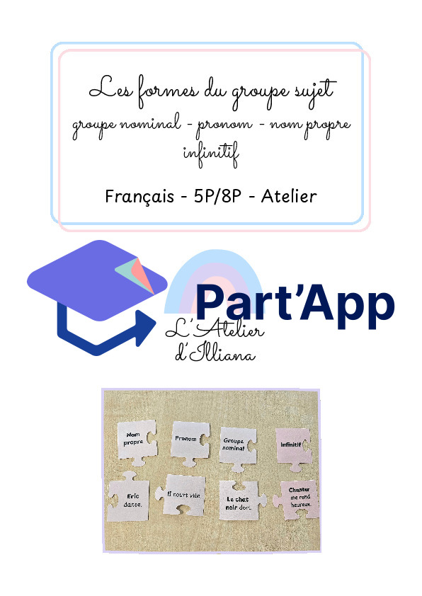 Les formes du groupe sujet : Atelier - Puzzle_2