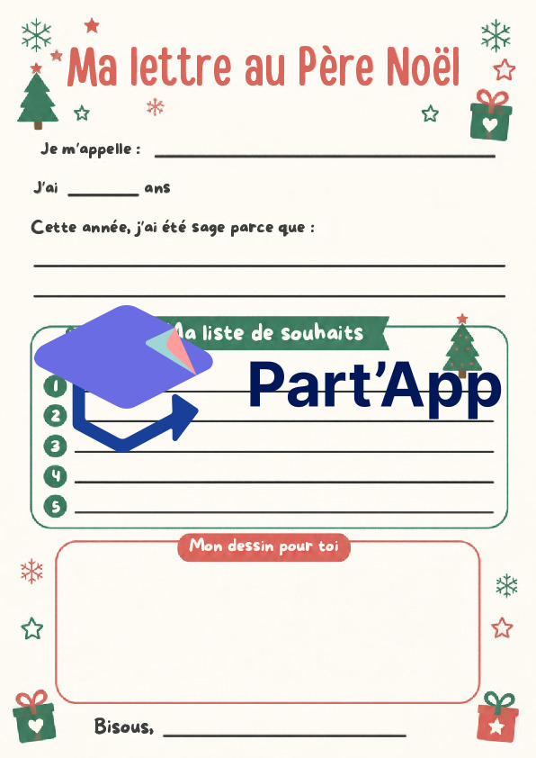 Pack Noël enfants à imprimer en français | Lettre Père Noël, Calendrier de l'Avent, Chasse au trésor, Étiquettes, Diplôme | PDF_2