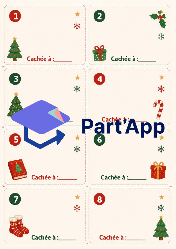 Pack Noël enfants à imprimer en français | Lettre Père Noël, Calendrier de l'Avent, Chasse au trésor, Étiquettes, Diplôme | PDF_5