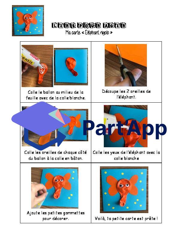 Lire pour agir / Bricolage carte éléphant avec un ballon_2