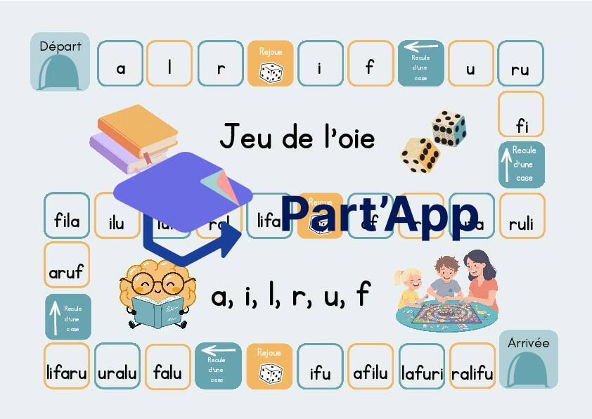 Jeu de l'oie temps 1 (a, l, i, r, f,u)- 3P_2