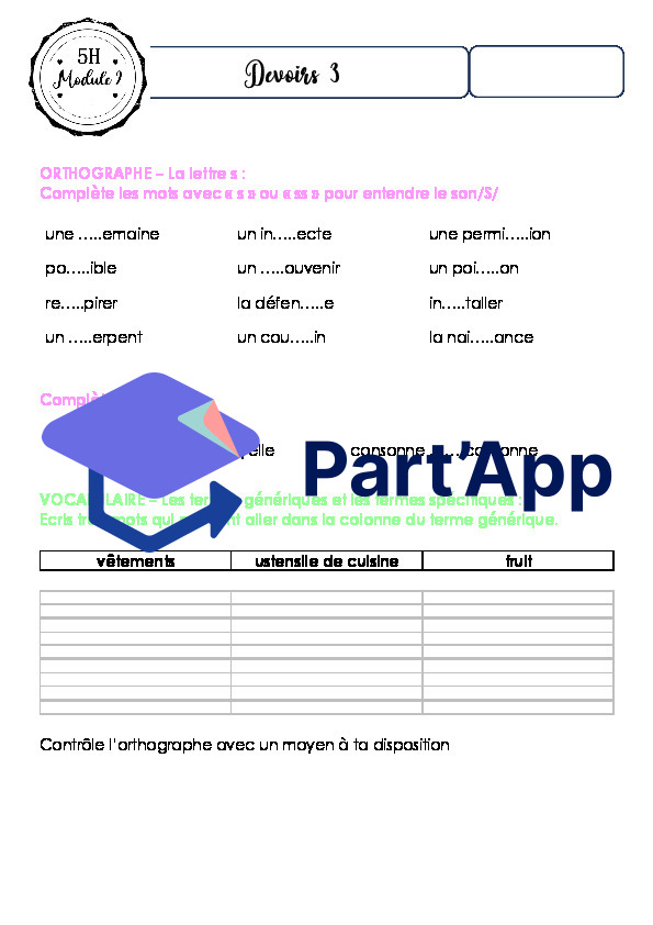 Fiches de devoirs - MER 5P - Module 2_6
