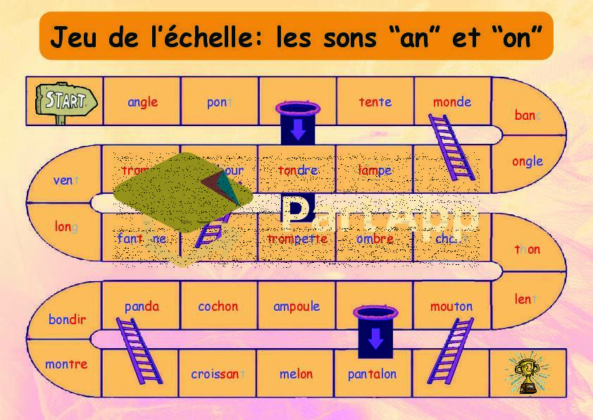 Jeu de l’échelle : les sons proches “an” et “on” (temps 3 : une paire de mots)_4