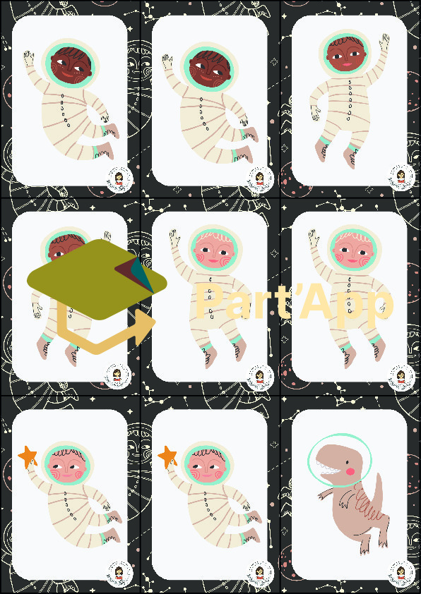 jeu de cartes "les paires de l'espace""_2