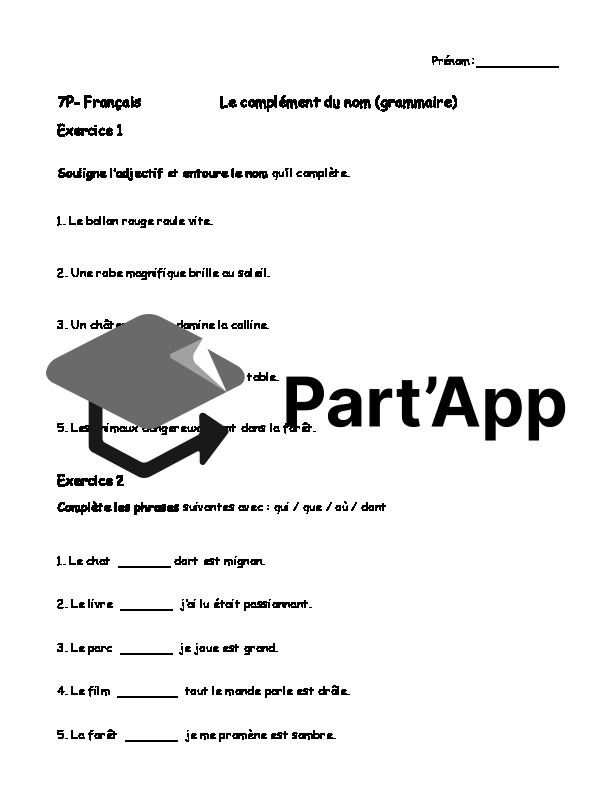 Français - le complément du nom_2