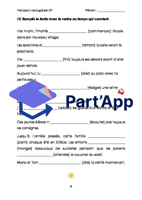 Les verbes : présent et imparfait_9