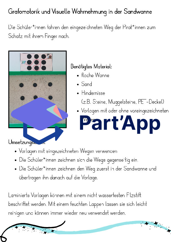 Grafomotorik und visuelle Wahrnehmung in der Sandwanne: Piraten_3