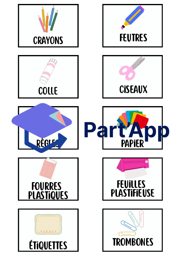 Méga Kit Organisation Classe – 208 Étiquettes (7cm x 5cm) Illustrées (Matériel, Administratif, Routines & Matières)_10