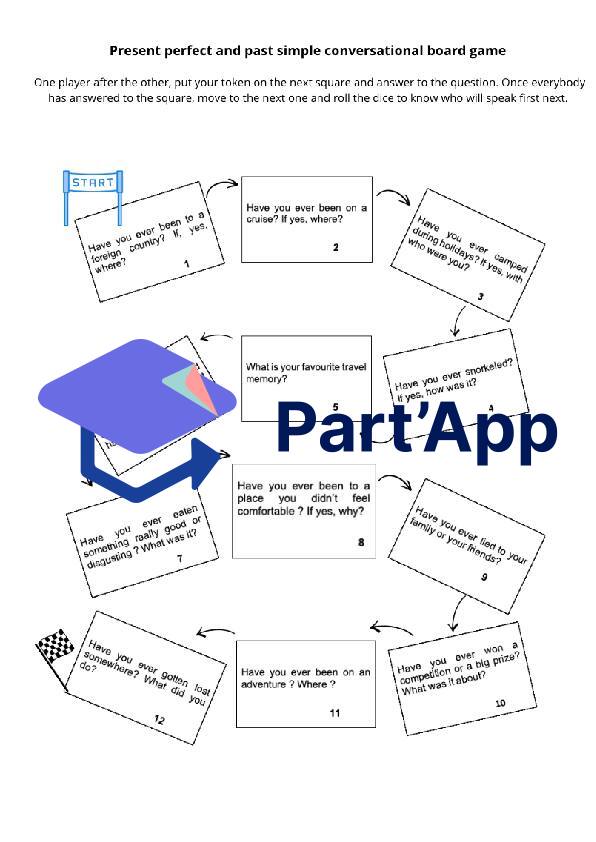 Present perfect and past simple conversational board game - English 11H_2