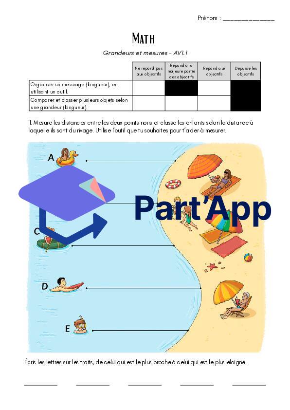 Evaluation maths 4H - Grandeurs et mesures AV1.1_2