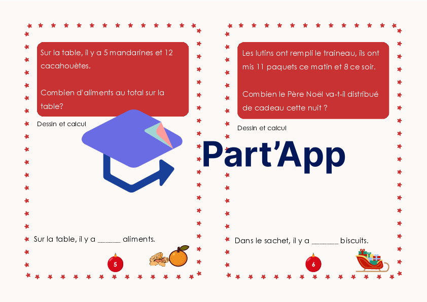Problèmes de maths Noël 4H_4
