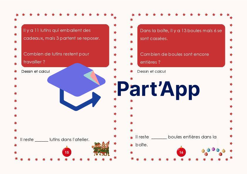 Problèmes de maths Noël 4H_9