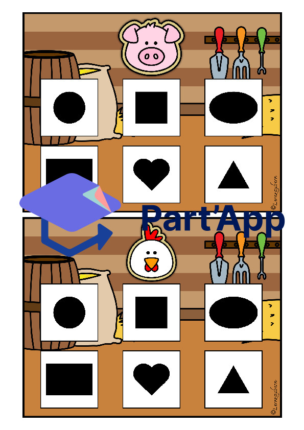 Formen erkennen: Spiel für den Kindergarten (Bauernhof)_143